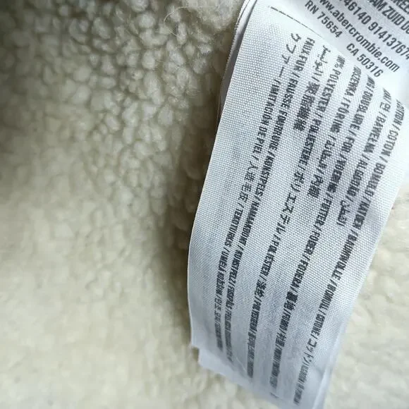 Hollister Olive Green Sherpa Lined Coat Women Medium Hooded Parka Jacket Y2K - Picture 9 of 9